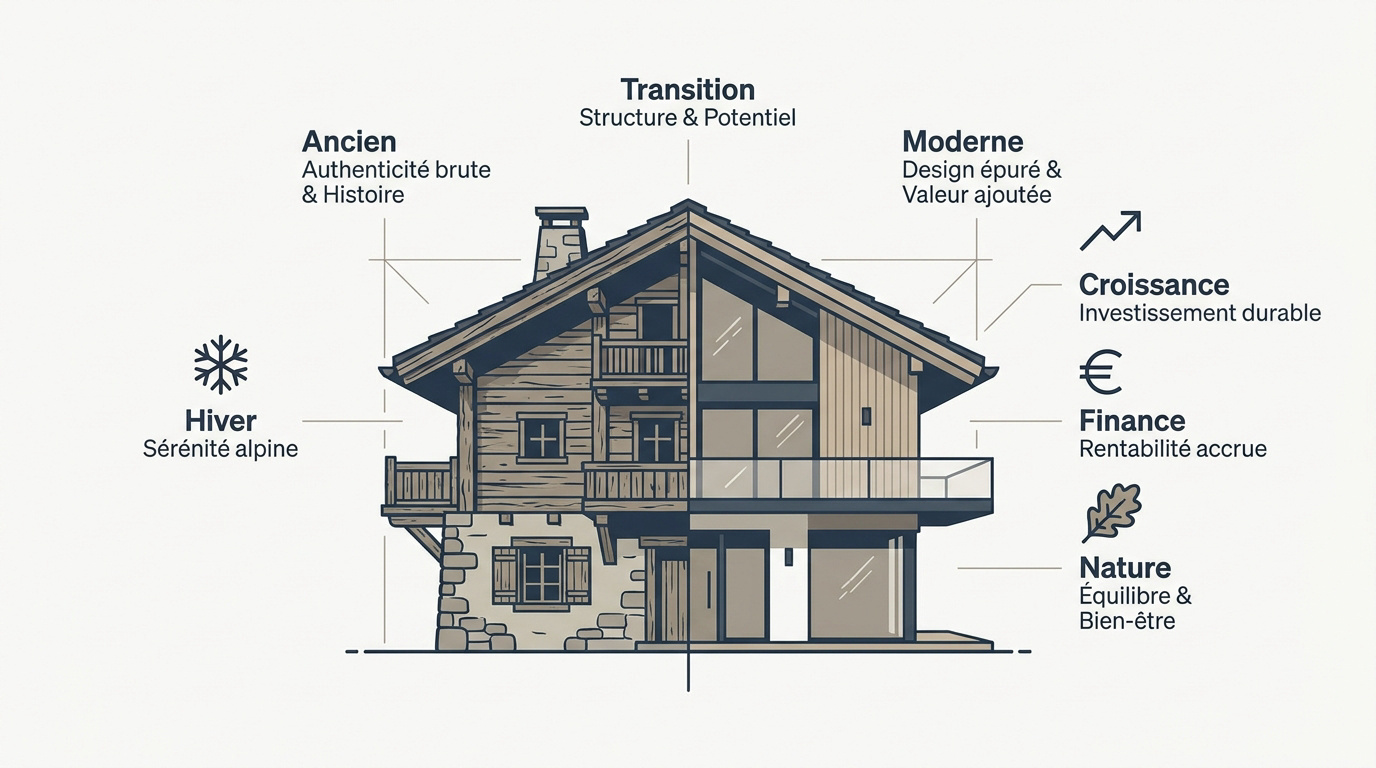 Rénovation d'un chalet d'alpage alliant bois traditionnel et design moderne