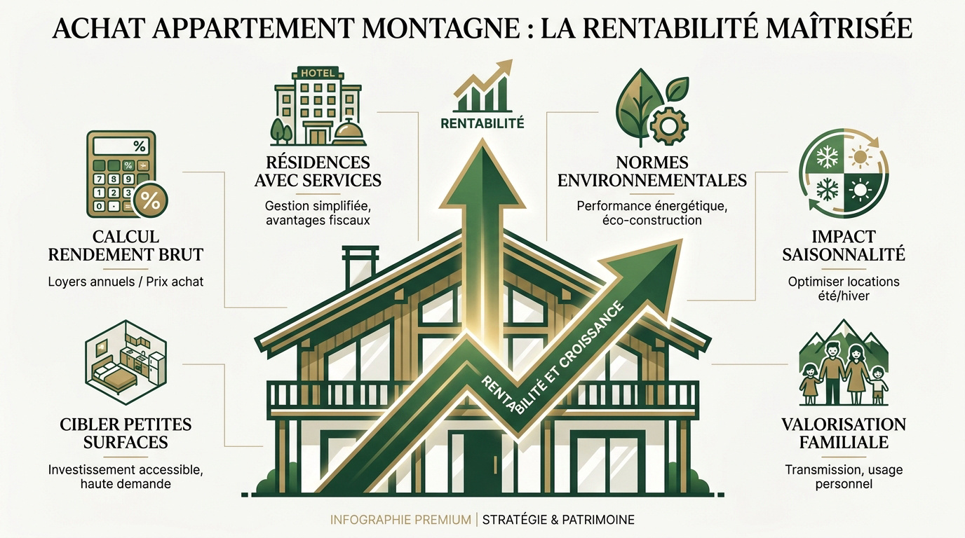 Appartement de luxe avec vue sur les montagnes enneigées pour investissement locatif rentable