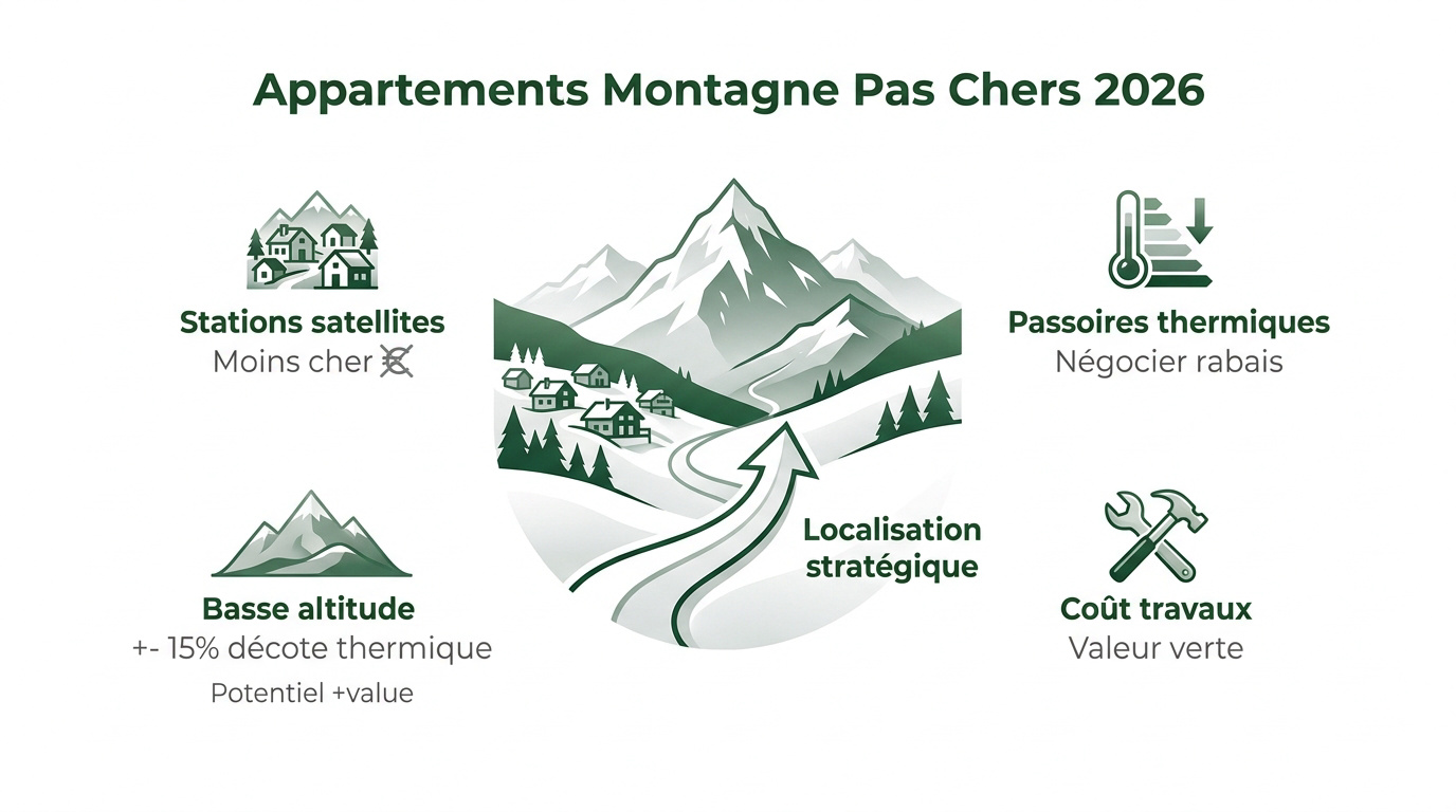 Appartement de montagne moderne avec vue sur les Alpes enneigées en 2026