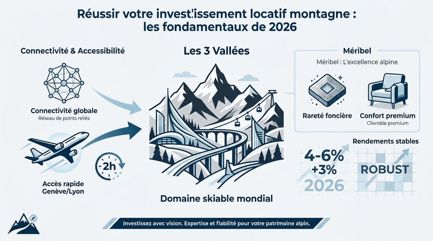 Investissement locatif de luxe dans la station de Méribel au cœur des 3 Vallées