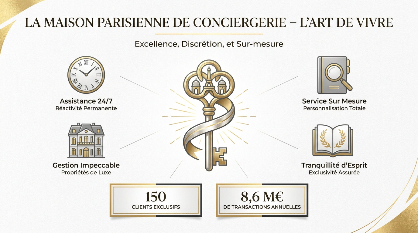 Conciergerie de luxe à Paris offrant des services personnalisés et une gestion immobilière haut de gamme