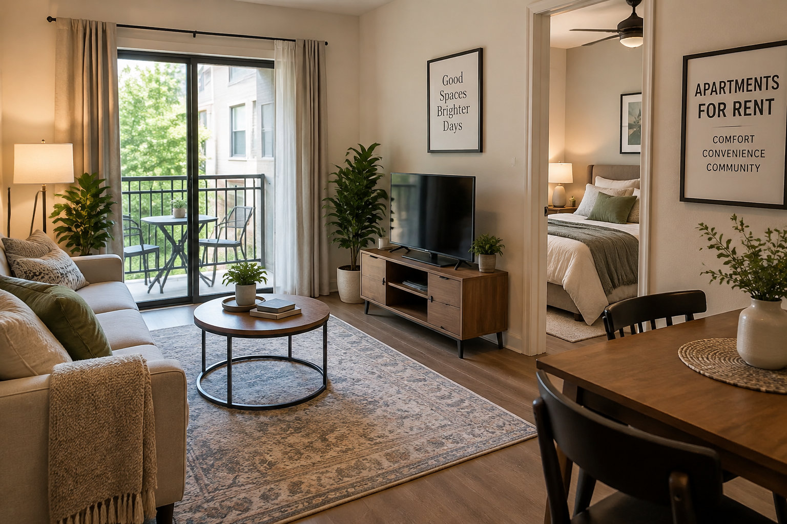 Un intérieur d'appartement meublé soigné pour illustrer les exigences de décence locative.